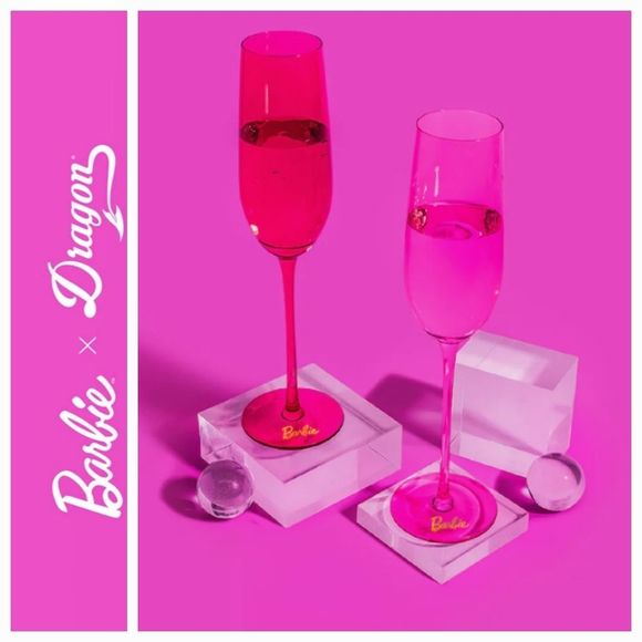 Barbie X Dragon Champagne Flutes - Picture 1 of 8